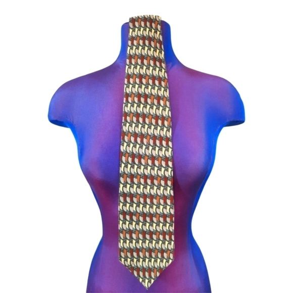 Jerry Garcia 100% Silk Neck Tie Neutral Art Deco Grateful Dead Men's Tie - Picture 1 of 7